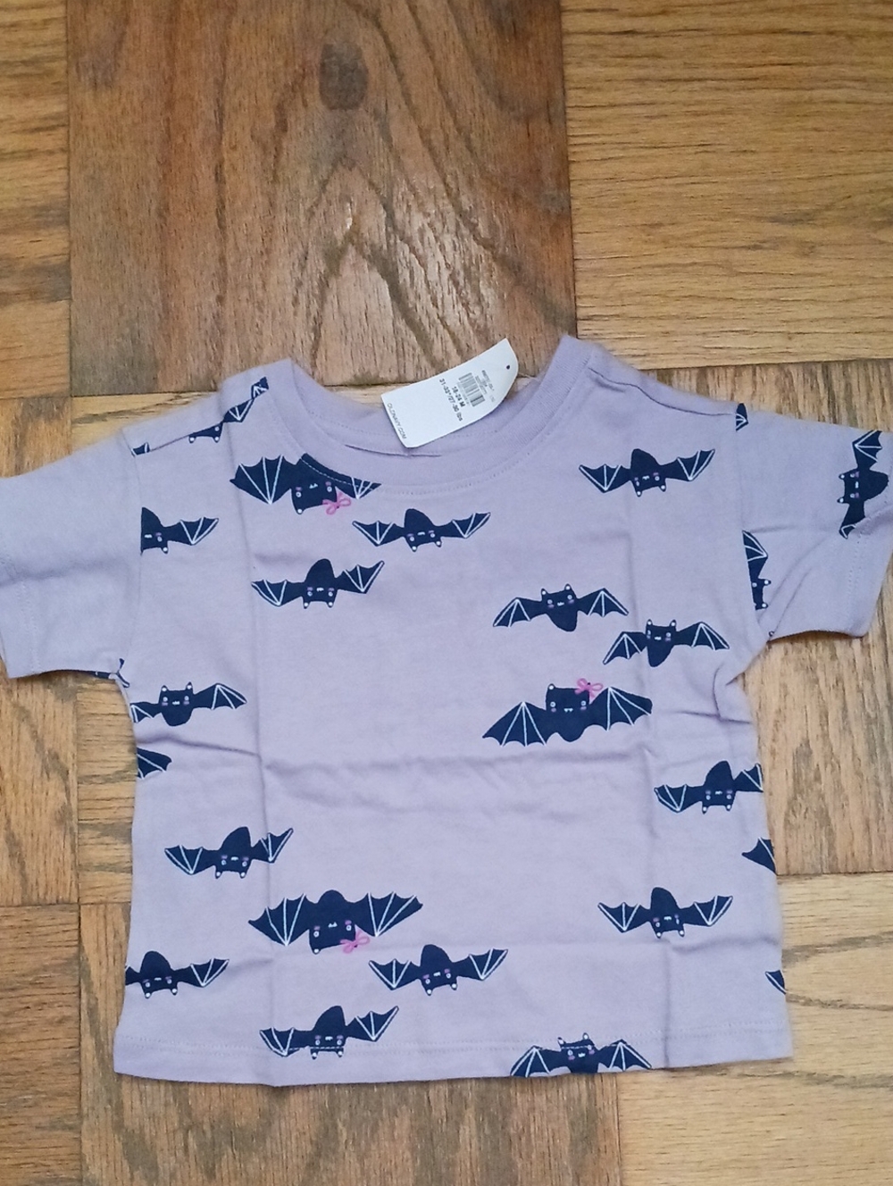NWT Old Navy Lavender Tee with Navy Bat Print / Halloween
